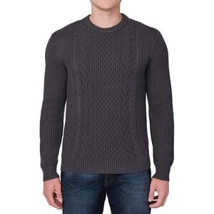 NEW Buffalo Men's Cable Knit Sweater - Gray, Size Small